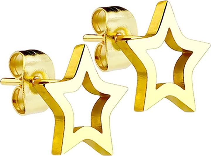 Star Piercing Ohrstecker mit Stern vergoldet (ohne Messing, Chirurgenstahl 316L)