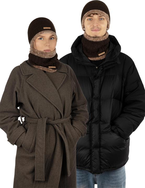 Actual product image Normani Kebili winter set with fur brown/brown (One size)