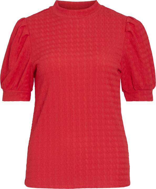 Vila High Neck Oberteil mit kurzen Ärmeln