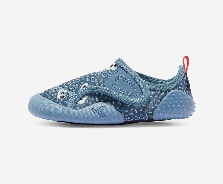 Actual product image Decathlon Turnschuhe Babylight atmungsaktiv Babyturnen - blau mit Muster (25)