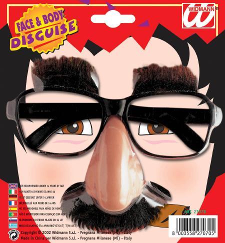 Actual product image Widmann Joke glasses moustache and eyebrows