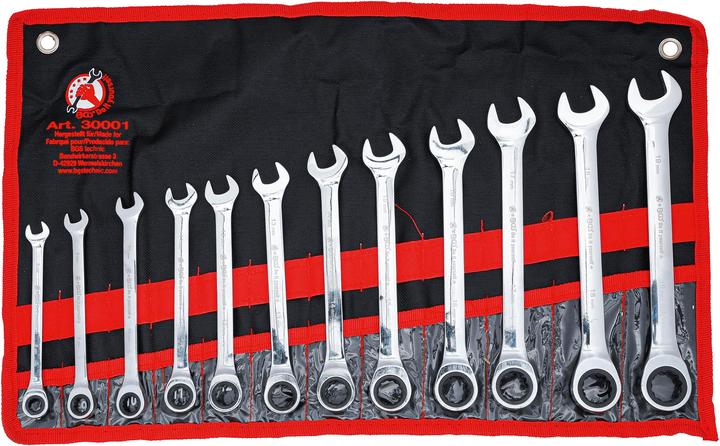 BGS Ratchet ring spanner set (8 mm, 9 mm, 10 mm, 11 mm, 12 mm, 13 mm, 14 mm, 15 mm, 16 mm, 17 mm, 18 mm, 19 mm)