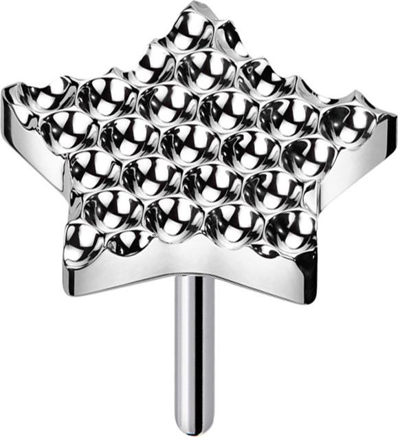 Produktbild Star Piercing Threadless gepunkteter Diamantschliff Stern silber (ohne Messing, Titan G23)