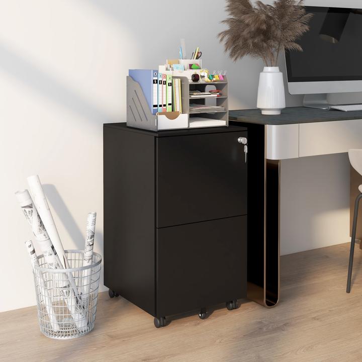 Actual product image Vinsetto Mobile pedestal with 2 lockable drawers