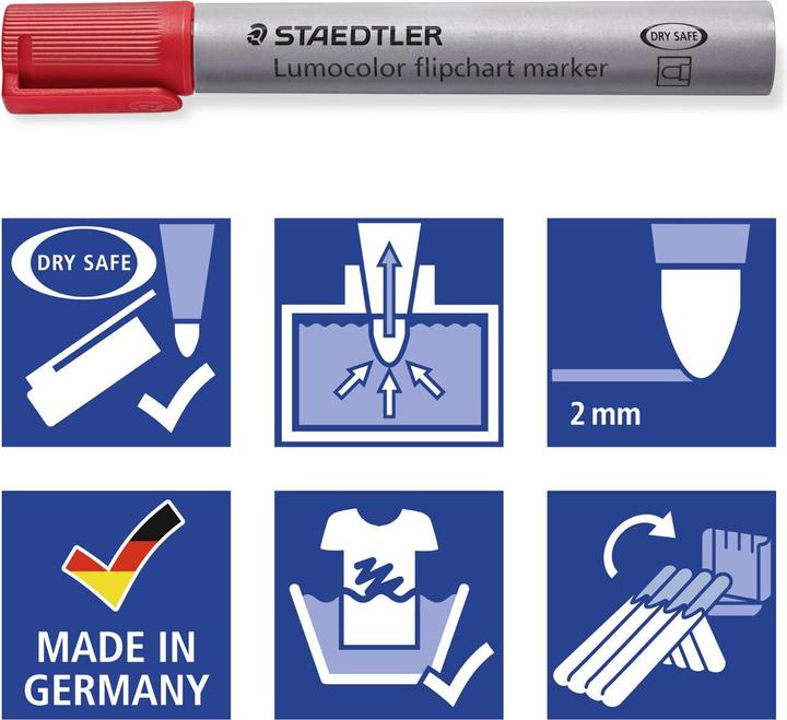 Productafbeelding Staedtler Lumocolor flipchart marker 356 Flipchart marker met ronde punten (Veelkleurig, 2 mm, 8 x)