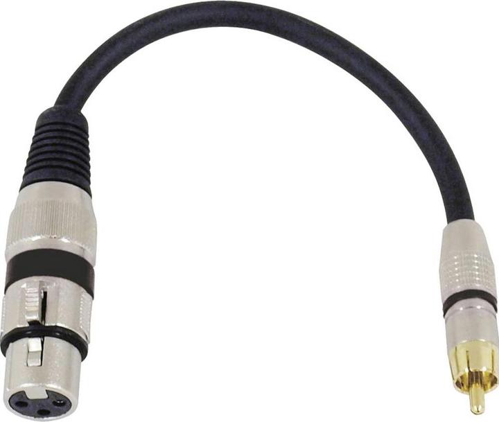Produktbild Omnitronic Adapterkabel XLR(F)/Cinch(M) 0,2m sw (0.15 m, Cinch, XLR)