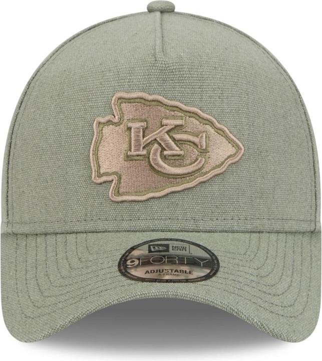 Produktbild New Era A-Frame Trucker Leinen Cap - Kansas City Chiefs oliv (One Size)