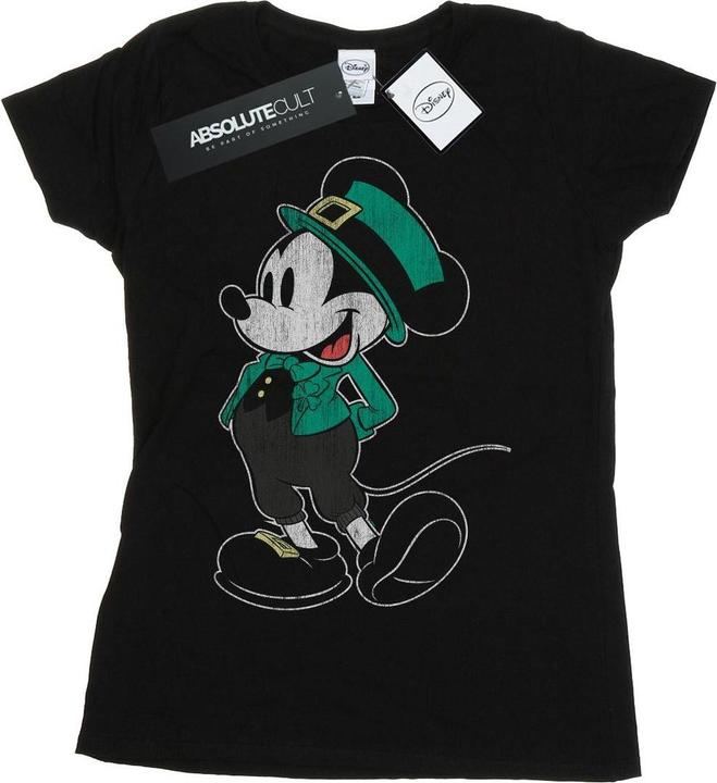 Actual product image Disney Womens/Ladies Mickey Mouse St Patrick Costume Cotton T-Shirt (L)