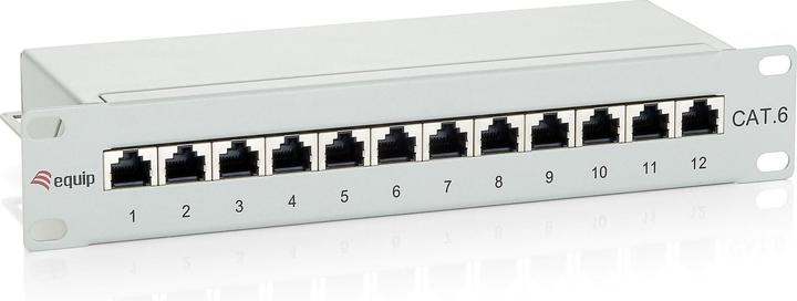 equip 10" Patchpanel: 12 Port, 1HE, grau