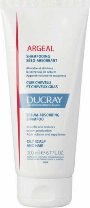 Ducray ARGEAL sebum-absorbing shampoo oily scalp&hair 200 ml (200 ml, Liquid shampoo)
