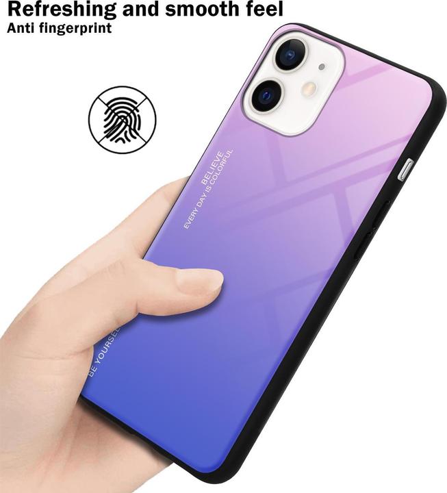 Produktbild Cadorabo TPU 2 Farben Glas Cover (Apple iPhone 12 mini)