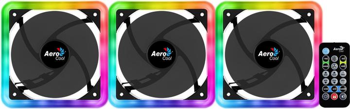Actual product image AeroCool Edge 14 Pro fan, RGB, 3-pack incl. controller (140 mm, 3 x)