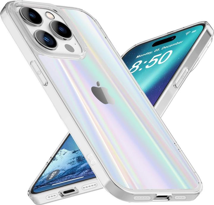 Actual product image Nalia Clear tempered glass cover rainbow effect (Apple iPhone 14 Pro)