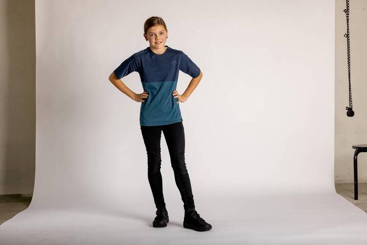 Actual product image iXS Kids Flow Mountain tech tee storm-marine KS (S)