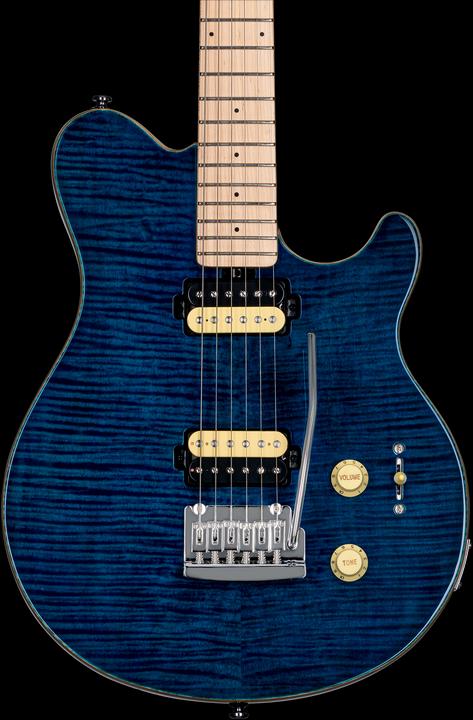 Image du produit Guitare électrique, S.U.B., Axis AX3, Flame Maple Veneer Top, Neptune (Guitare électrique, érable, acajou, Die-cast chrome)
