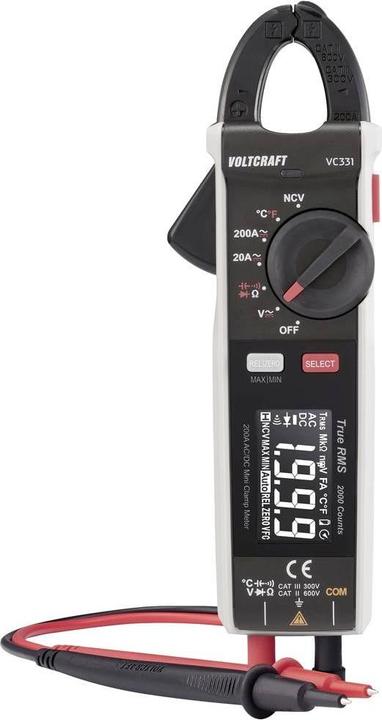 Produktbild Voltcraft VC-331 Stromzange CAT II 600 V, CAT III 300V Anzeige (Counts): 2000 (CAT II 600V, CAT III 300V)
