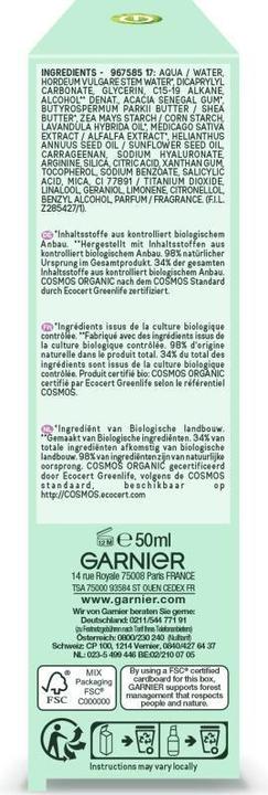 Actual product image Garnier Organic Lavandin 2in1 Anti-Aging Serum Crème (50 ml)