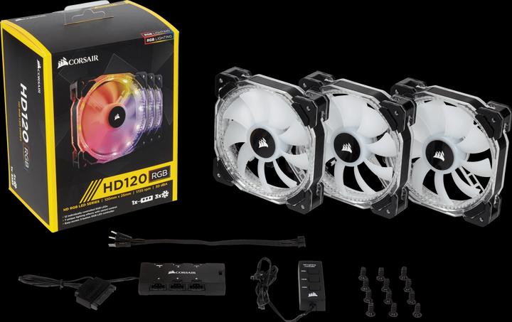 Image du produit Corsair HD120 RGB avec contrôleur (120 mm, 3 x)