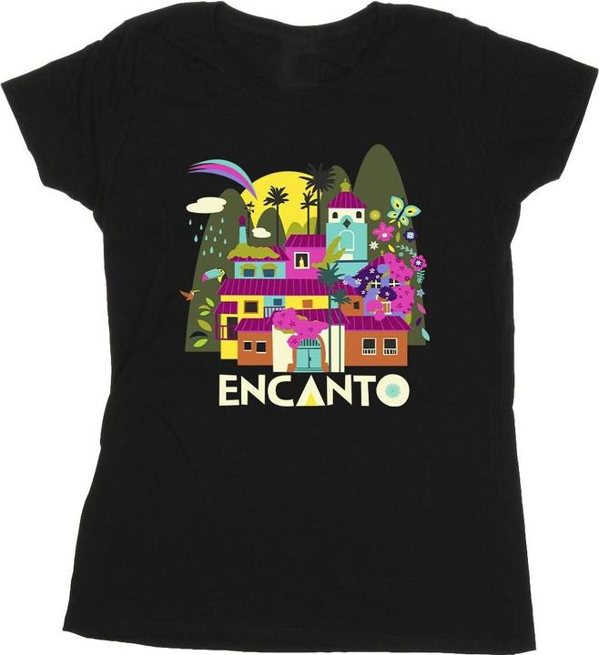 Actual product image Disney Womens/Ladies Encanto Many Houses Cotton T-Shirt (XXL)