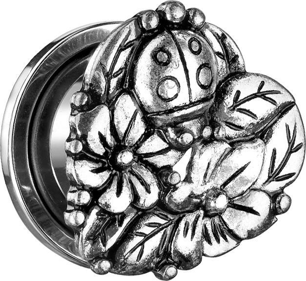 Immagine prodotto Star Piercing Cuore di carne con fiori e coccinella (Ottone, Acciaio chirurgico 316L)