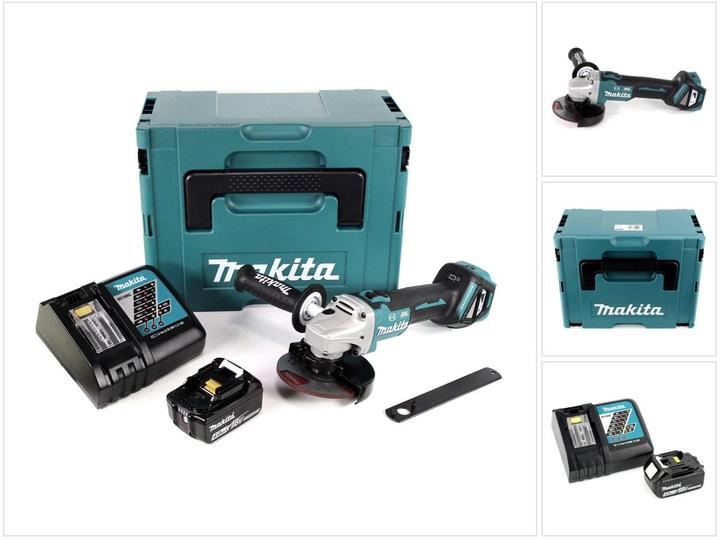 Produktbild Makita DGA 513 RM1J Akku Winkelschleifer 18V 125mm Brushless + 1x Akku 4,0Ah + Ladegerät + Makpac (125 mm)