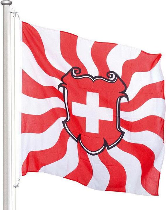 Actual product image Keller Fahnen Schweizerfahne klassisch geflammt Superflag® 100x100 cm