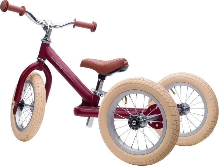 Trybike Laufrad 2 in 1 vintage, red matt (12")