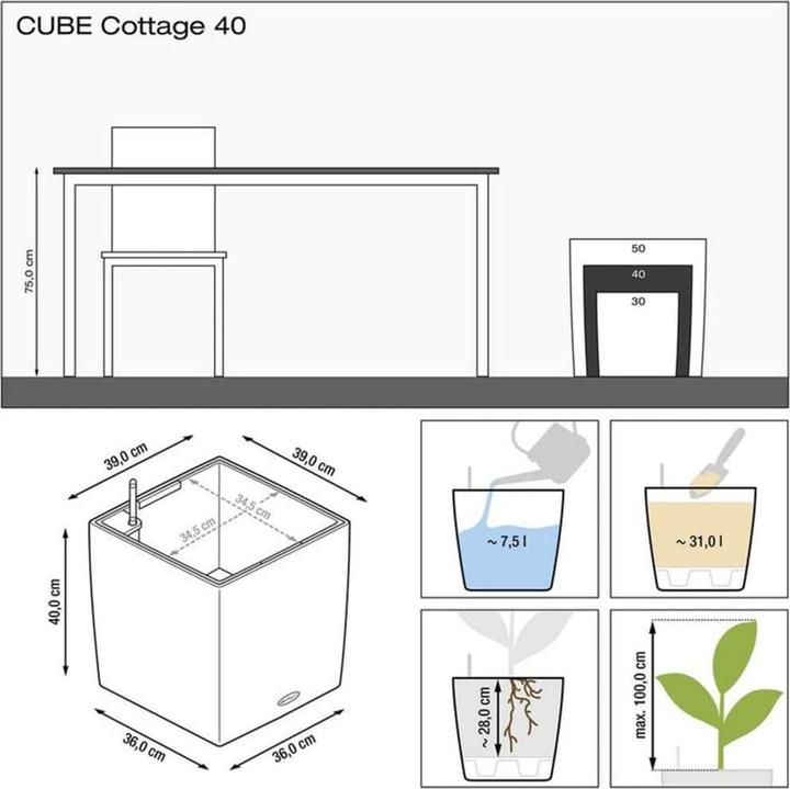 Actual product image Lechuza Cube Cottage (40 cm)