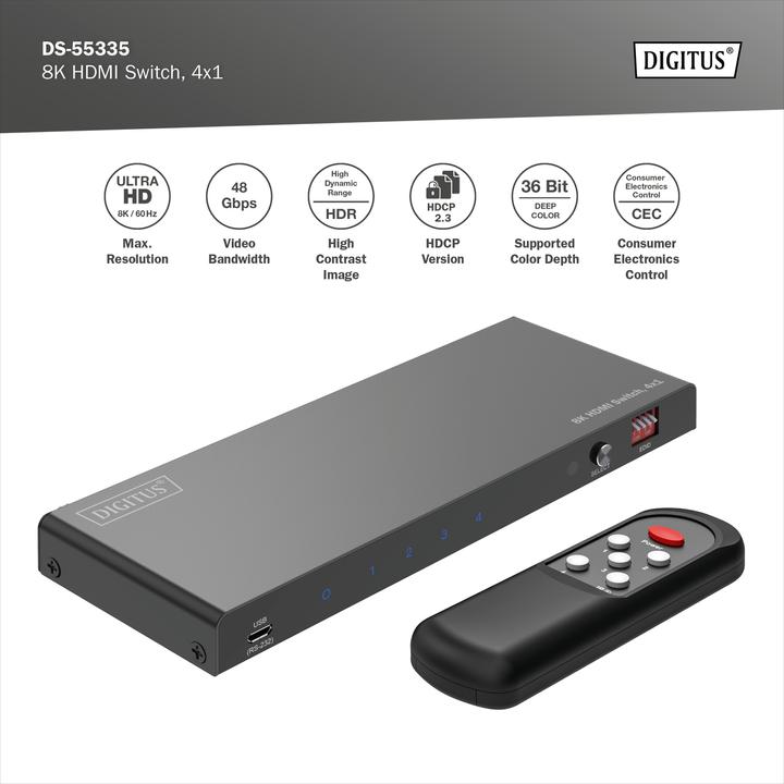 Produktbild Digitus 8K HDMI Switch, 4x1
