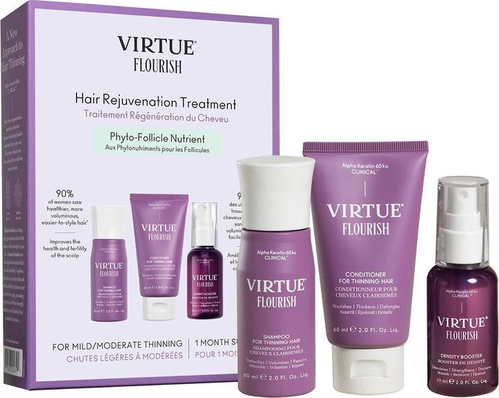 Virtue Labs Flourish Hair Rejuvenation Treatment 1 month supply Set (Haarpflege set)