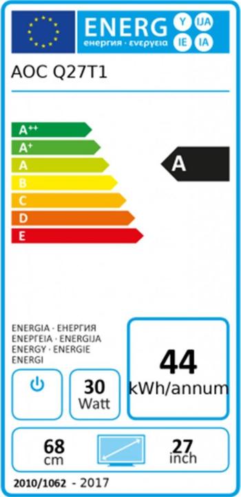 Energie-Label AOC Q27T1 (2560 x 1440 Pixel, 27")