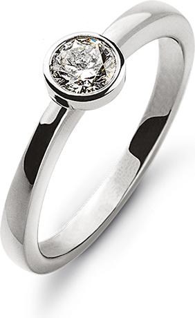 Immagine prodotto Natsumi Schmuck Anello con diamante in oro bianco 18K/750 0,15 ct H si 53 / 16,8 mm Ø (53, Oro 750/18 K)