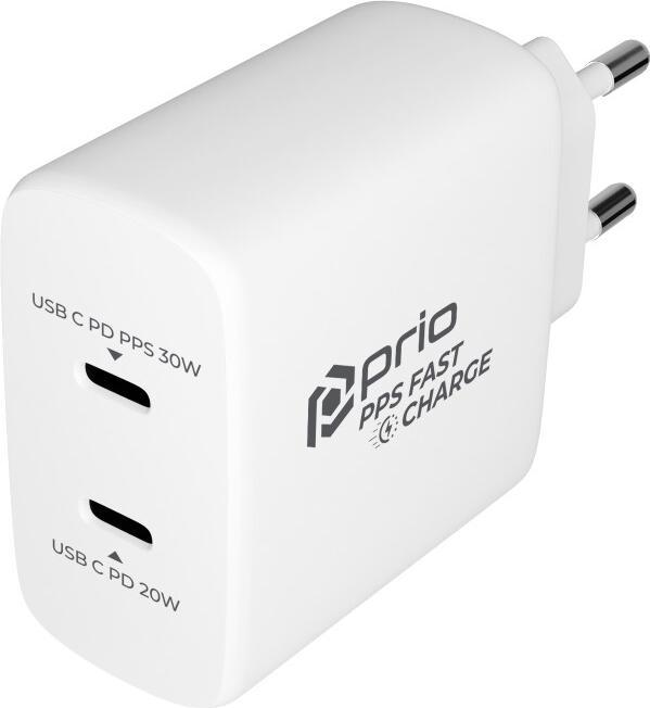 Actual product image prio 50W Quick Charger 30W PD PPS (USB C) + 20W PD (USB C) white (30 W)