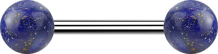 Produktbild Star Piercing Barbell mit zwei Kugeln Sodalith Stein (Mineralisch, Chirurgenstahl 316L, ohne Messing)