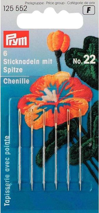 Prym Aiguille à broder no. 22, 6 pièces