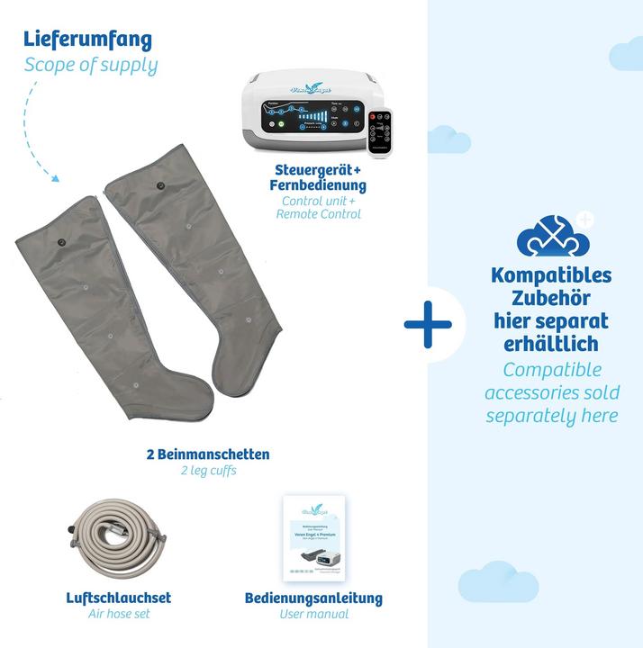 Actual product image Venen Engel 4 Premium massage device with leg cuffs