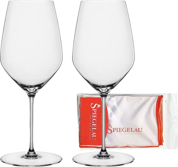 Produktbild Spiegelau Hi-Lite Bordeauxgläser + Poliertuch (65 cl, 2 Gläser, Rotweingläser)