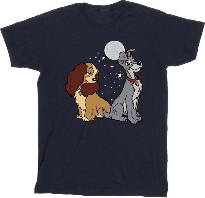 Actual product image Disney Girls Lady And The Tramp Moon Cotton T-Shirt (116)