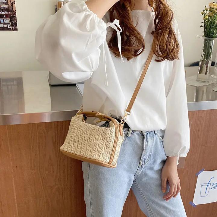 Produktbild Only-Bags.Store Stroh Umhängetasche Mode Bohemian Kleine Stricken Sommer Geldbörse Und Handtasche Casual Urlaub