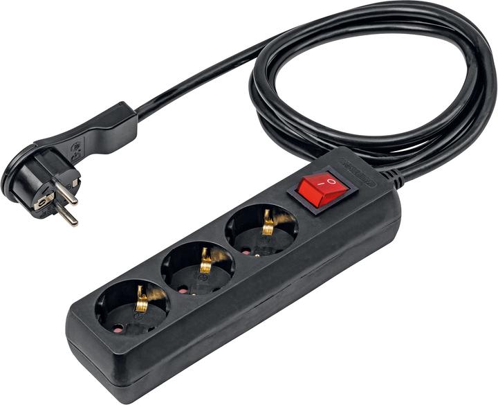 As - Schwabe Steckdosenleiste mit Flachstecker (3 x, CEE 7/3, 2 m)
