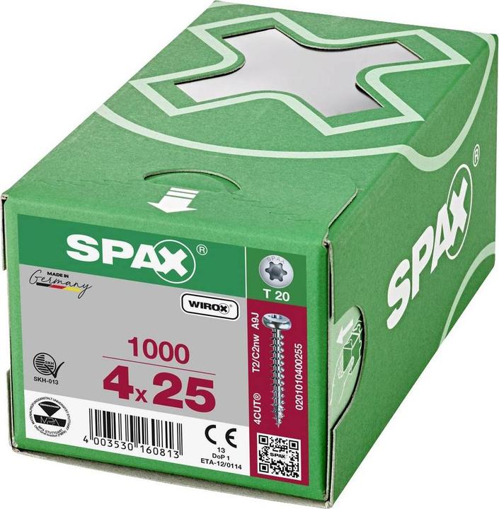 Produktbild Spax Spanplattenschrauben PH T20 4,0x25 mm (1000 Schrauben pro Stück)