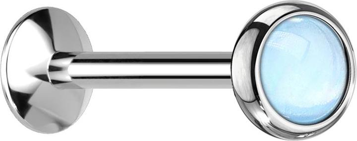 Immagine prodotto Star Piercing Micro UFO Labret filetto interno argento con epossidica pietra blu (Acciaio chirurgico 316L, senza ottone)