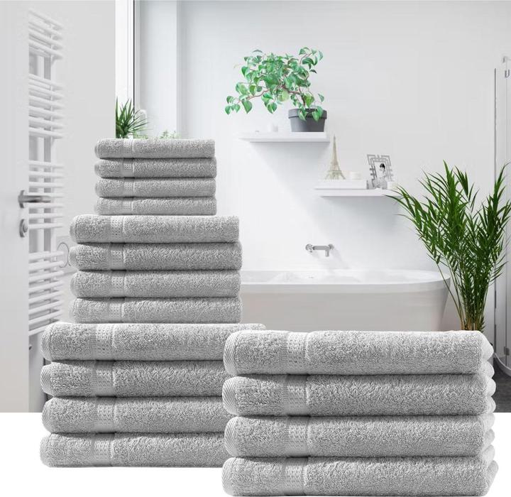 Actual product image Casativo Set of 4 towels silver (50 x 100 cm)