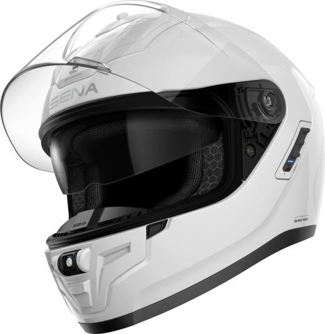 Sena PHANTOM - Smart Motorrad-Integralhelm (ECE22.06) - weiss glanz (XL) (XL)
