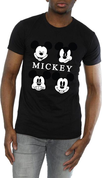 Actual product image Disney Mens Four Heads Mickey Mouse Cotton T-Shirt (XL)
