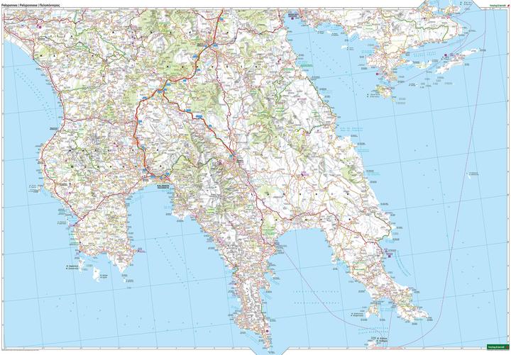 Immagine prodotto Peloponneso, mappa stradale e del tempo libero