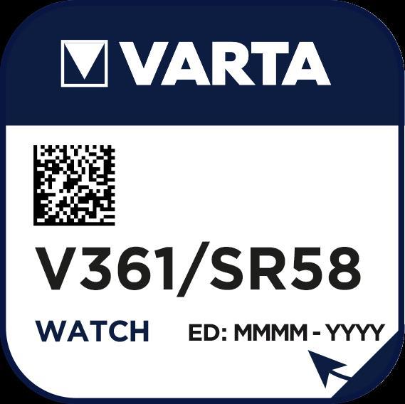Produktbild Varta Knopfzelle V361, 1.55V, 1 Stk (10 Stk., SR58, 18 mAh)