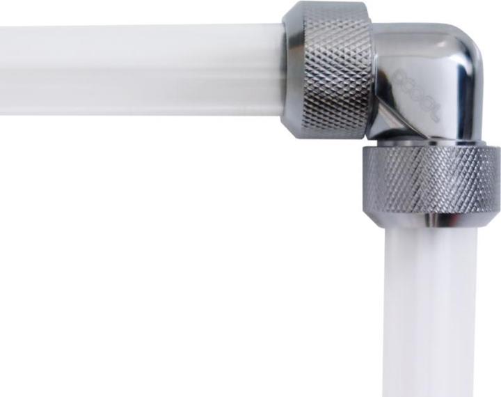 Actual product image Alphacool Icicle adapter 90 degrees 16mm AD to 16mm AD Hardtube