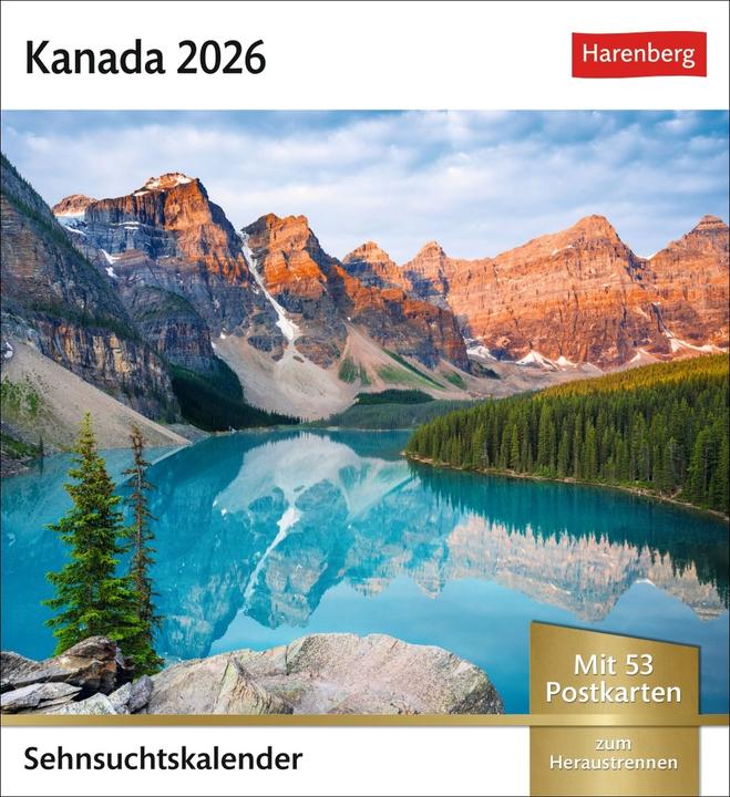 Produktbild Harenberg Kanada Sehnsuchtskalender 2026 - Wochenkalender mit 53 Postkarten (Deutsch)