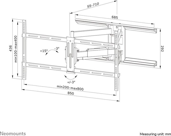 Actual product image Neomounts WL40-550BL18 (Wall, 75", 45 kg)